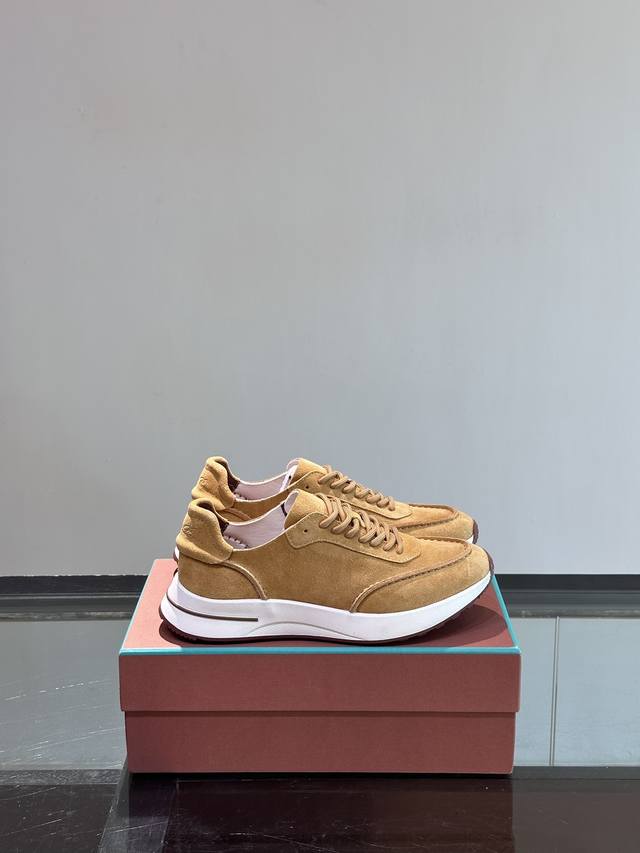 Loro Piana Classic Running Shoes, Men's Lace-Up Casual Shoes, High-Quality Light