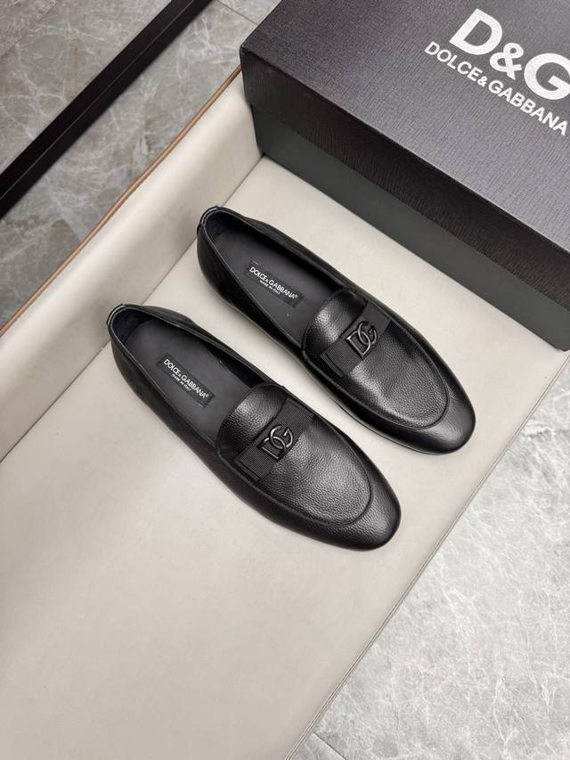 Dolce & Gabbana Mino Small Leather Shoes, Imported Embossed Cowhide Fabric, Wate