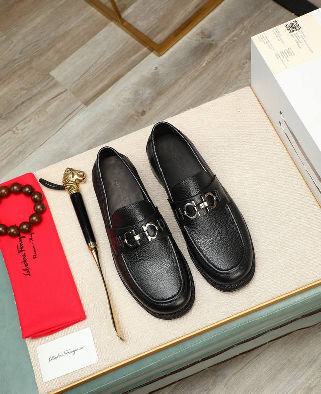 Factory Price P Top-Quality Ferragamo Men's Formal Leather Shoes, Embodying Clas