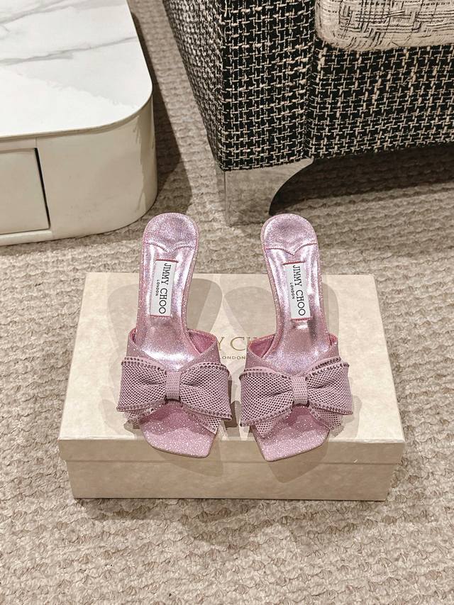 Jimmy Choo 25 Verity Sandal Latest Bow-Knot Kitten Heel Sandals Synchronized Wit