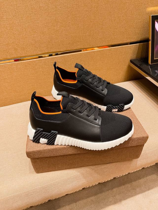 Factory Batch Herm S Men's High-End Shoes Official Website 1:1 Latest Masterpiec