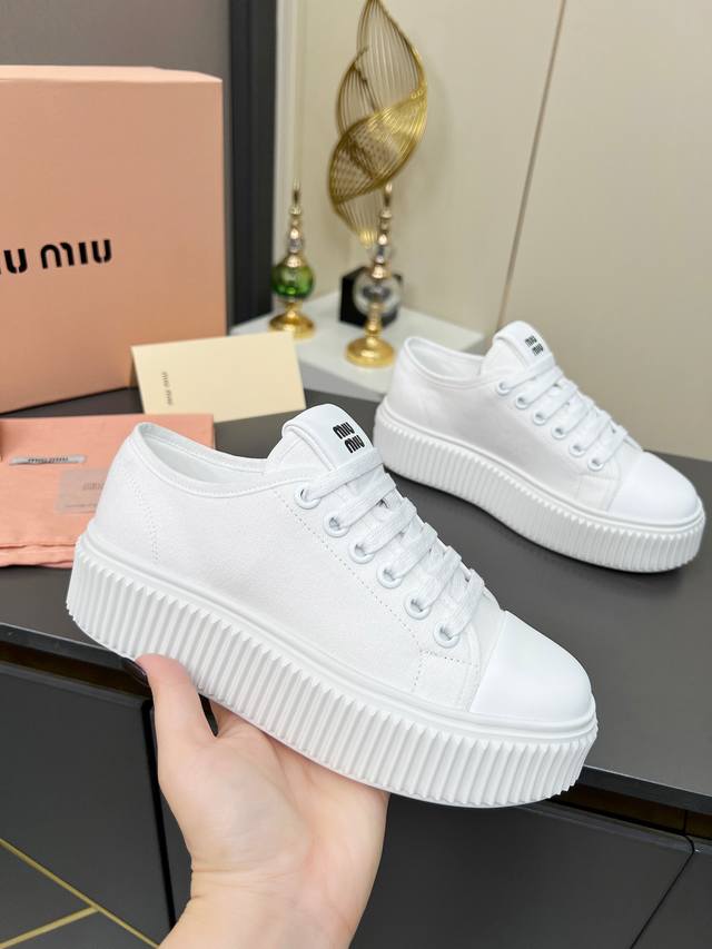 No Price Discounts! Miu Miu 2025 Spring/Summer Fashion New Arrival, Thick-Soled