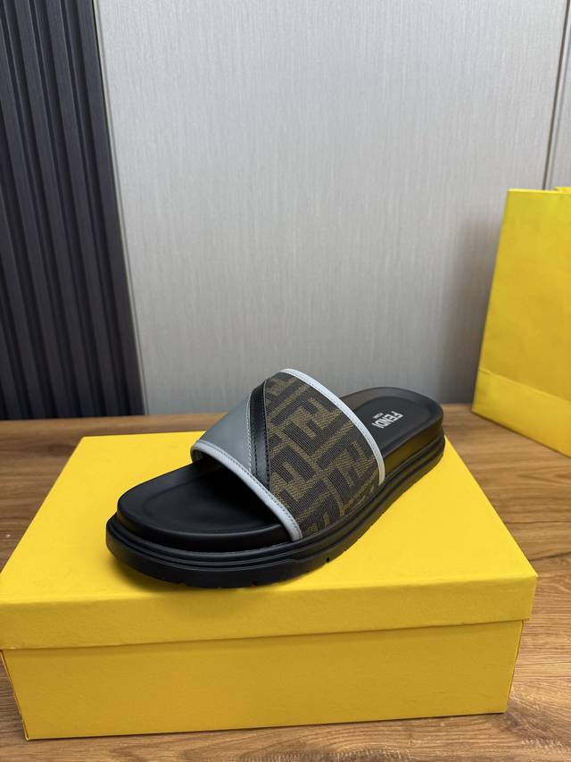Factory Price Fendi Men's Slippers, Fendi Official Website 1:1 Replica, Sizes 38