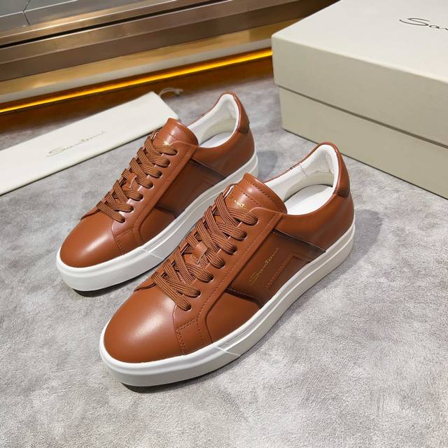 Santoni Italian Men's Handmade Calfskin Leather Sole Formal High-Top Leather Sho
