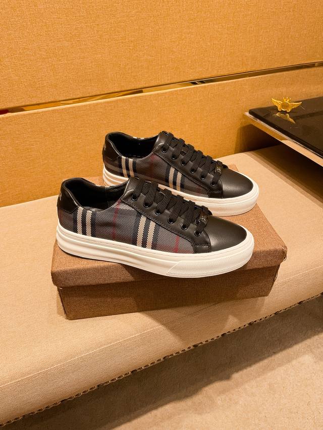 Factory Batch Burberry Men's High-End Shoe Brand Official Website 1:1 Latest Mas