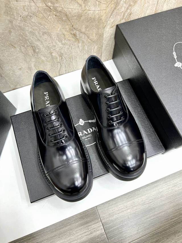 Prada New Model, Released With The Official Store, Leather Upper With Open-Toe D