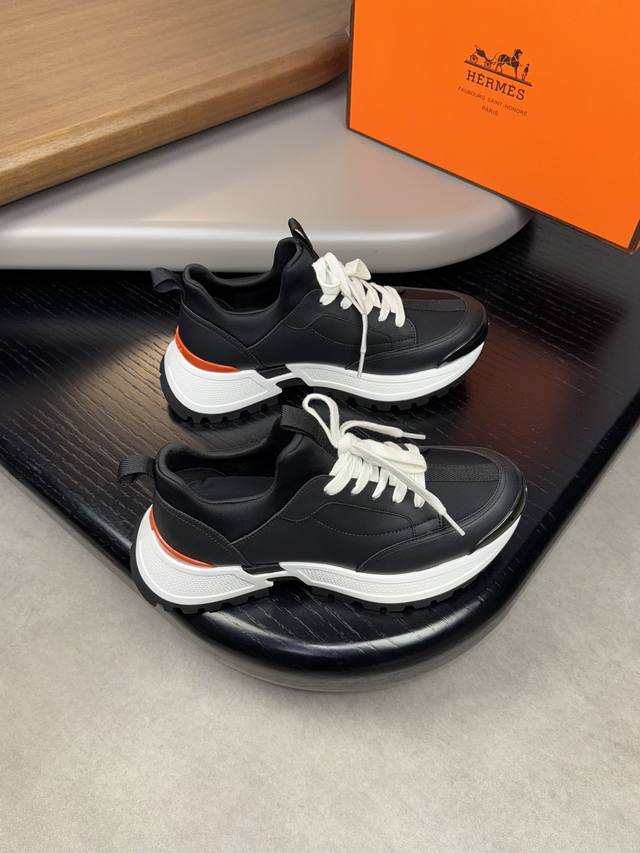 Hermes Hochwertige Original-Freizeitsneaker Obermaterial: Nappaleder,Hoch Elasti