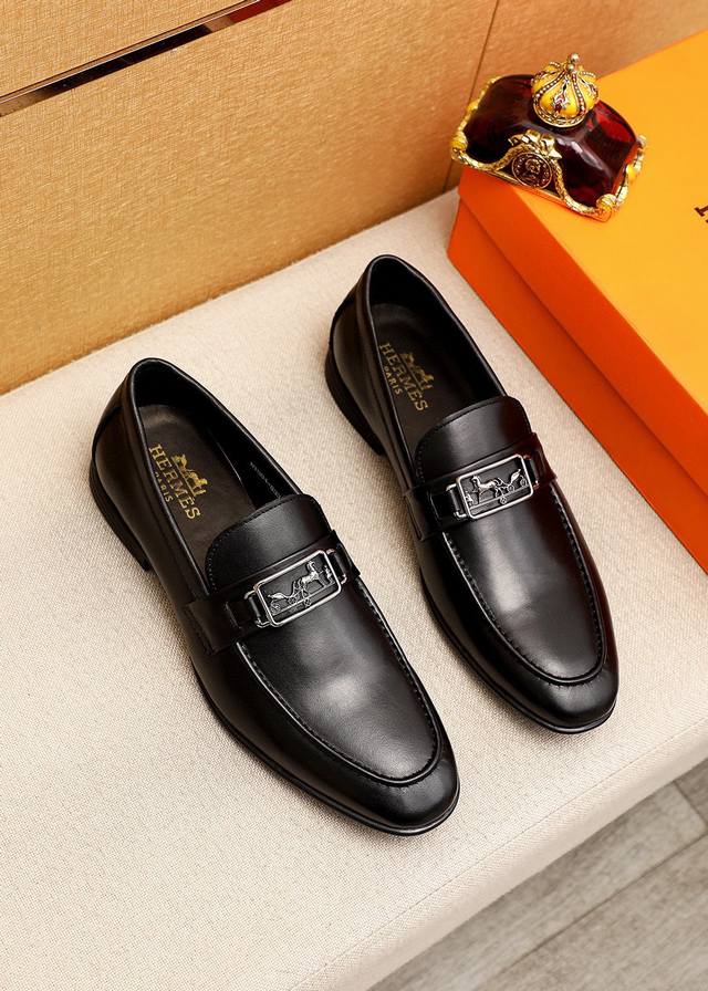 Marke: Hermes Hermes Modische Lederschuhe Standardgr En: 39-44 38.45.46 Ma Anfer