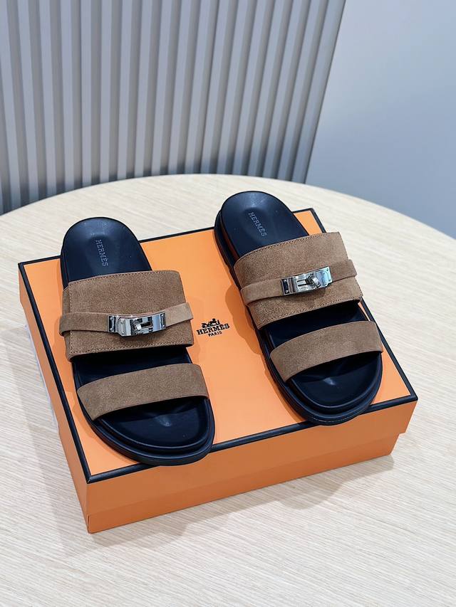Herme* Herm S. Herren-Sandalen Sandalen Aus Kalbsleder Mit Ergonomischer Gummiso