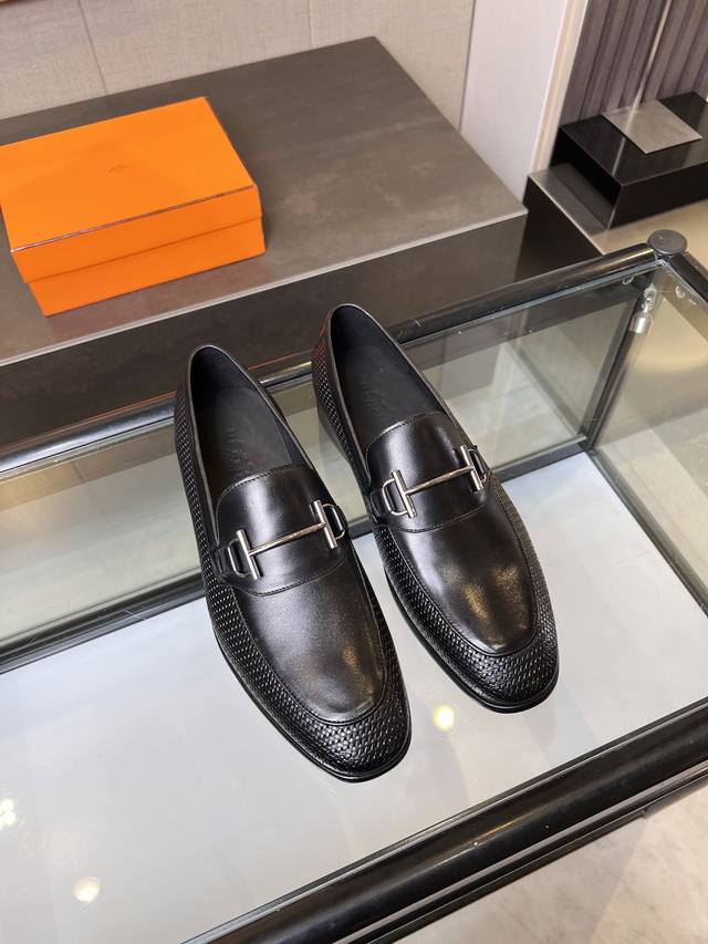 Hermes Herm S Herren-Luxusschuhe, Obermaterial Aus Importiertem Rindleder Mit Of