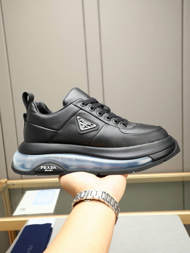 Prada Prada Herren-Freizeitschuhe, Obermaterial Aus Importiertem Rindsleder, Pra