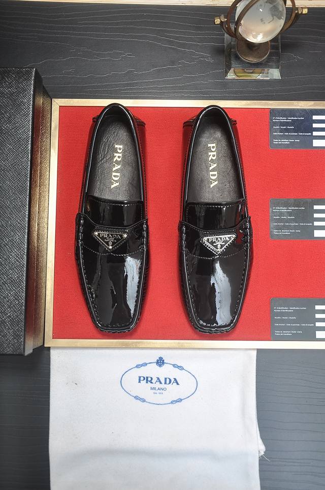 Fabrikpreis Herren-Sportschuhe Originalware Prada Prada Hochwertiges Rindsleder