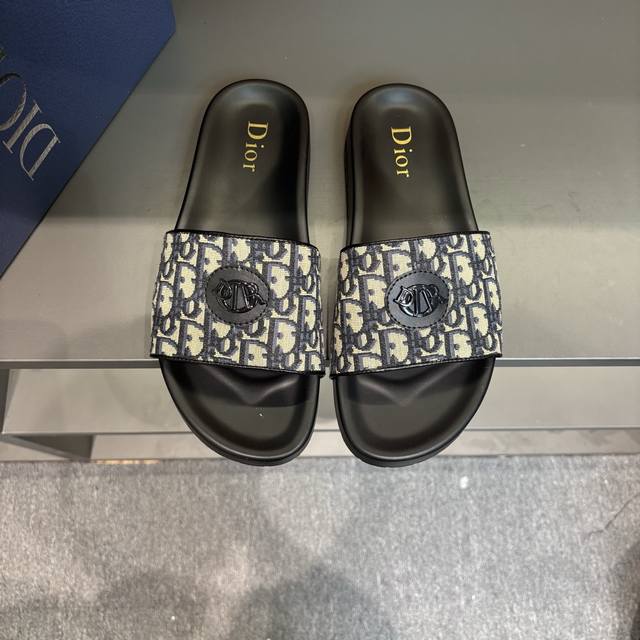 Gr En 38-45 Dior Neueste H-Town-Serie Oblique Flip-Flops Mit Dicker Sohle Sandal