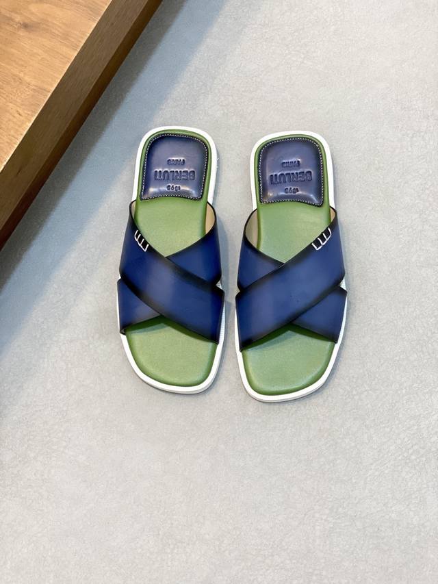 Offizielle Website 1:1 Berlut* Handbemalt Und Umgef Rbt Modische Slipper Normale
