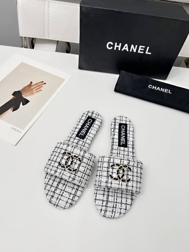 Chanel Chanel, Neues Modell, Slipper, Offizieller Verkauf, Material: Schafsleder