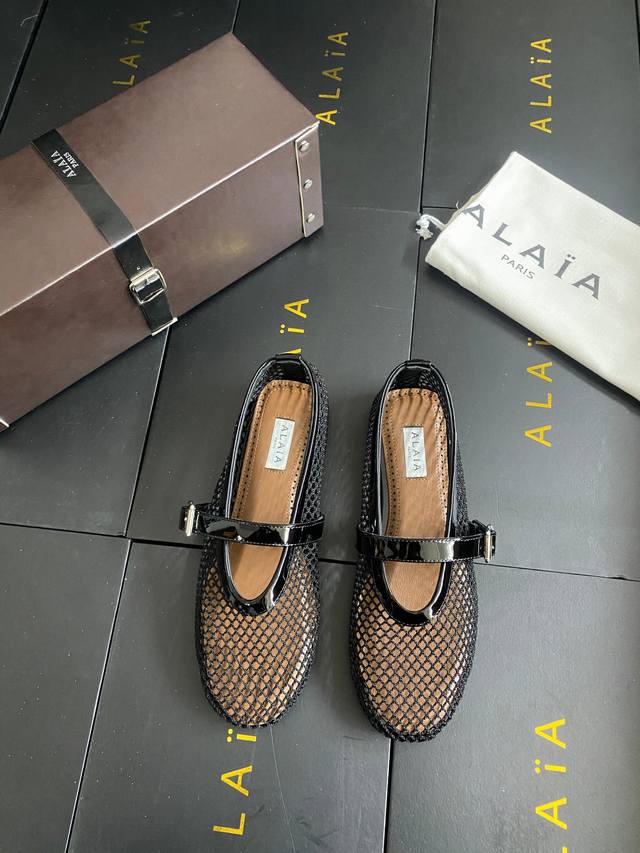 Netzmodell!!! Schwarze Alaia Laufsteg-Ballerinas Mit Flachem Absatz! S -Cooler B