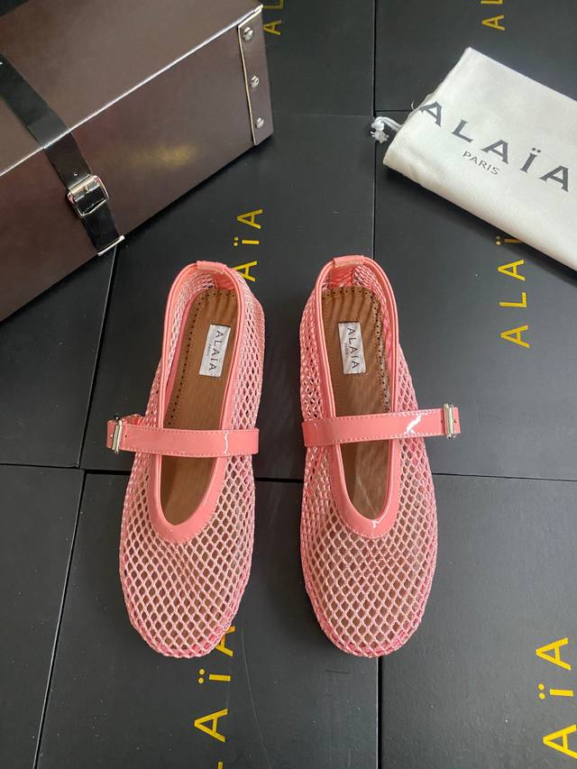 Netzstoffmodell!!! Rosa Alaia Laufstegmodell Mit Flachem Ballettabsatz! S -Coole