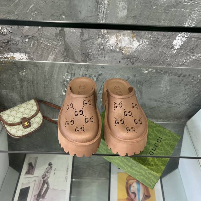 Gucci-Slipper Mit Dicker Sohle Und Durchbrochener Spitze, Originalversion, F R D