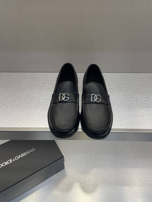 D&G Mokassins Aus Rindsleder Herren Loafer Mit Dg-Metallplakette Verziert, Aus I