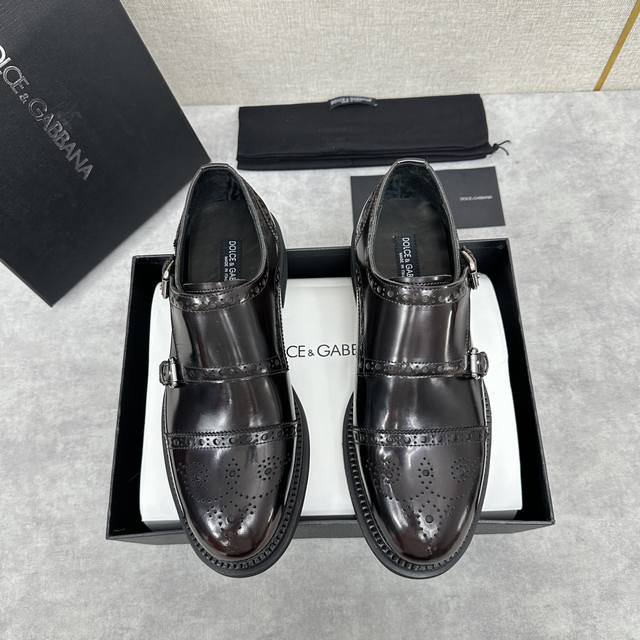 Dg Neuware Brandneue Herren-Halbschuhe Im Englischen Blockstil Mit Schnallenschl