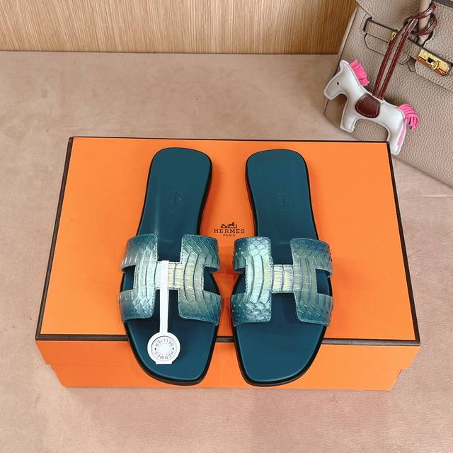 Schlangenleder Fabrikpreis P Hermes H Slipper Oran Sandalen Serie Modisch Und Vi