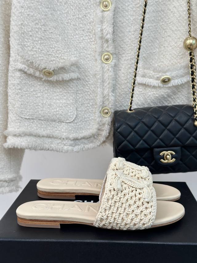 Fabrikpreis Chane*|Kleine Chanel 24P Neuheit Strick-Flip-Flops Mit Doppeltem C E