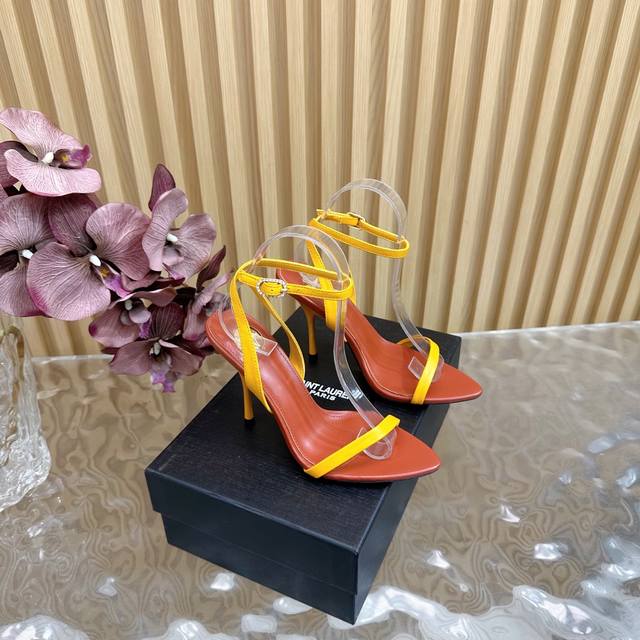 Saint Laurent 25Ss Seiden-High-Heels-Slipper Mit Schleife Sandalen Super Angesag