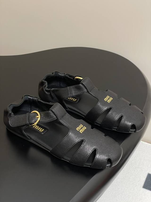 Miu Miu 25Ss Fr Hjahr/Sommer-Laufstegmodell, Durchbrochene R Mische Sandalen, Ne