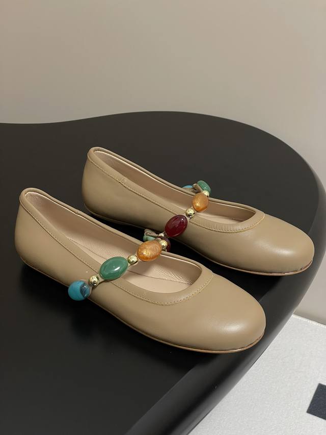Gianvito Rossi25S Fr Hjahr/Sommer-Neuheit Rossi Gr Edelstein-Ballerinas Mit Flac