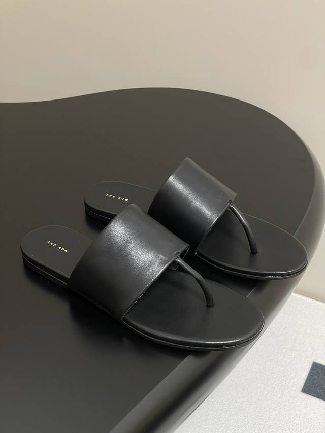 The Row 25S Fr Hjahr/Sommer-Neuheit Flache Flip-Flops Zehensteg-Flip-Flops Diese