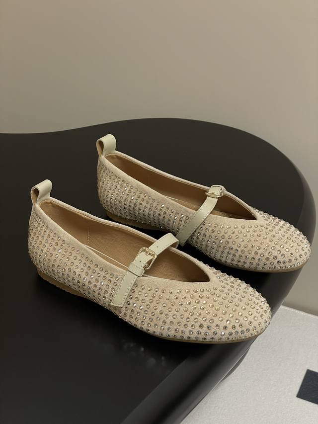 Jw Anderson 25S Fr Hlingsneuheit: Mary Jane-Ballerinas Mit Strasssteinen, Flache