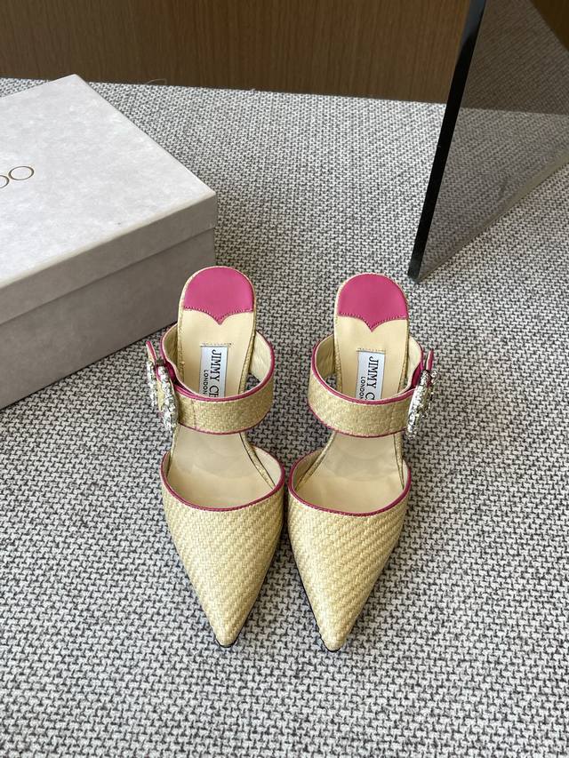 Jimmy Choo Jimmy Choo 25Ss Fr Hjahr/Sommer-Neuheit: Gewebte High-Heel-Slipper Mi
