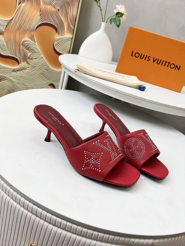 Lv2025 Neue Slipper. Absatzh He 5,5 Cm. 35-43. Gummisohle, Ledersohle