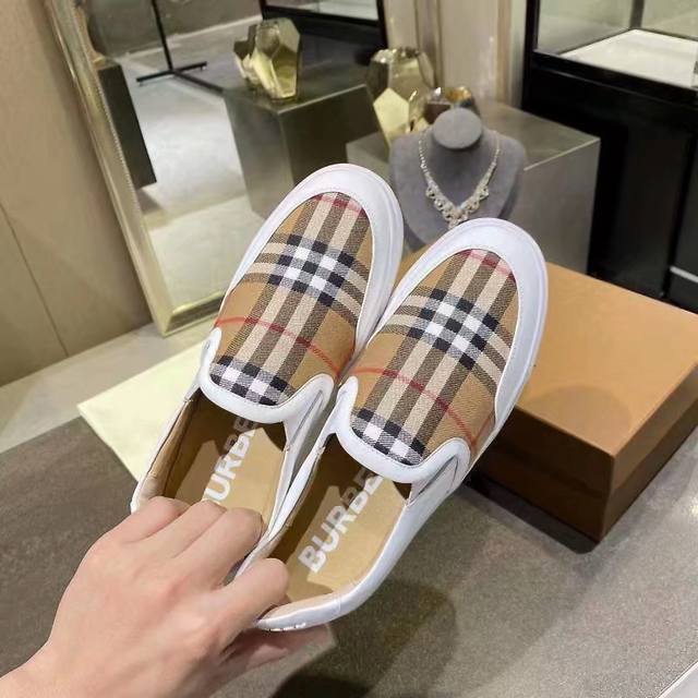 Slip-On-Sneaker,Aus Vintage-Baumwollstoff Mit Karomuster Und Italienischem Geger