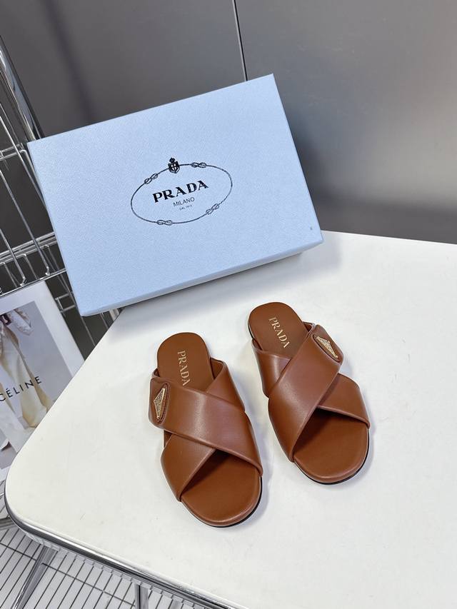 Prada Prada Cross-Buckle-Brot-Schuhe 25 Fr Hjahr/Sommer-Neuheit Slipper Mit Klet