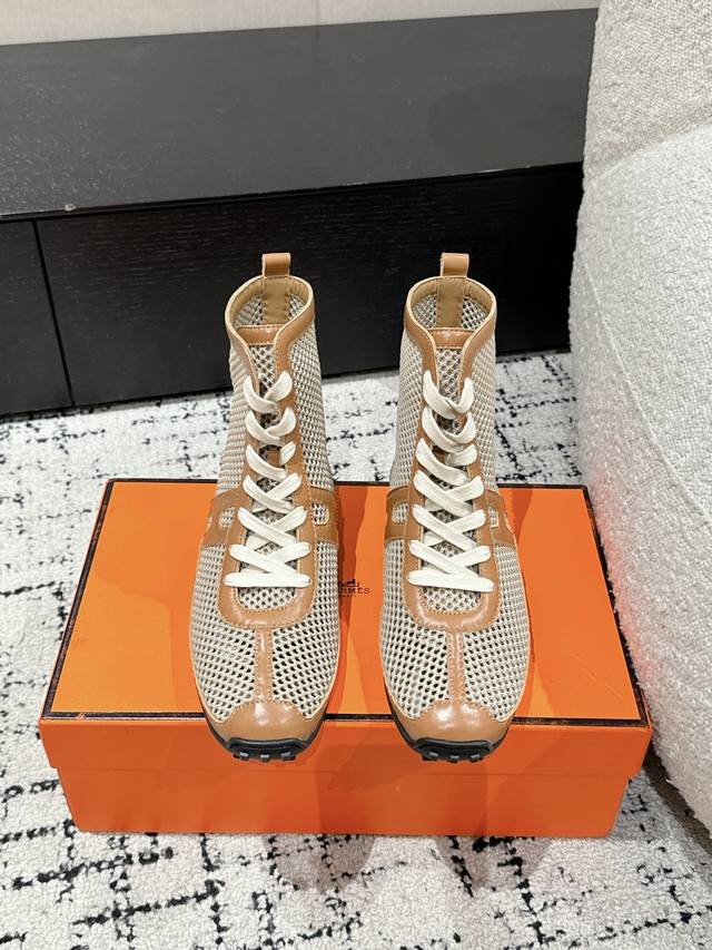 Hermes Hermes H-Familie 25 Neue Mesh-Mary-Jane-Stiefeletten Die Modischen H Ssli