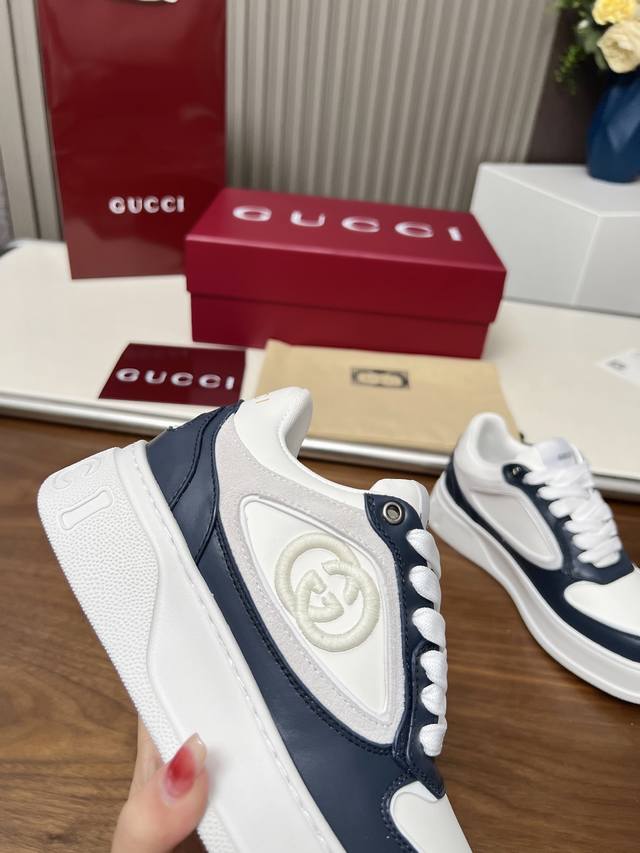 Gucci Casual Sneakers, Top-Tier Version! Oil-Edged Craftsmanship, 1:1 Replica. E