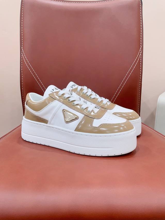 Certified Prada 24Ss Spring Casual Shoe Series Thick-Soled Leather Casual Shoes