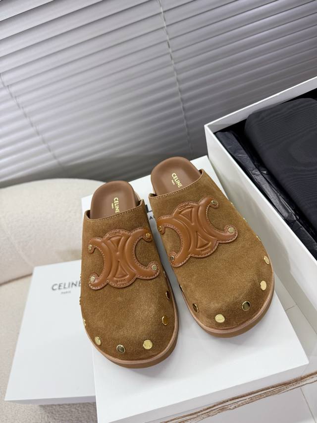 Celine Spring/Summer New Arrival Arc De Triomphe Birkenstock-Style Sandals. Retr