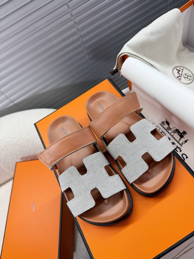 Hermes--Herm S Couple H-Series; Uncle's Sandals; Sandals Crossed Straps, Waterpr