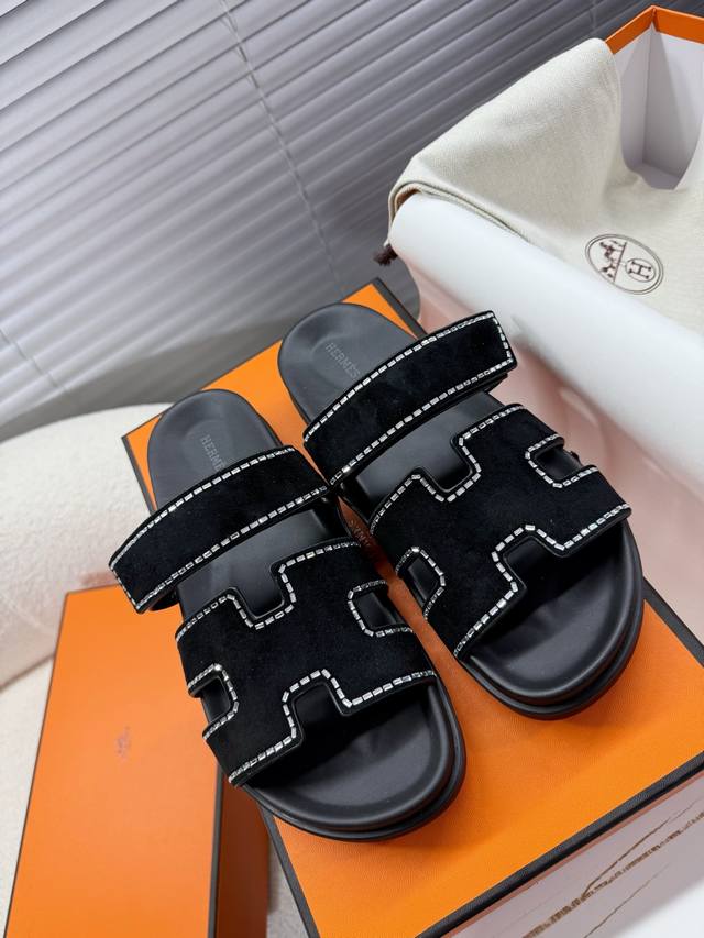 Herm S Couple's H-Series; Uncle's Slippers; Sandals; Flip-Flops Crossed Straps,