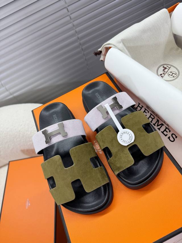 Herm S Couple's H-Series; Uncle's Slippers; Sandals; Flip-Flops Crossed Straps,