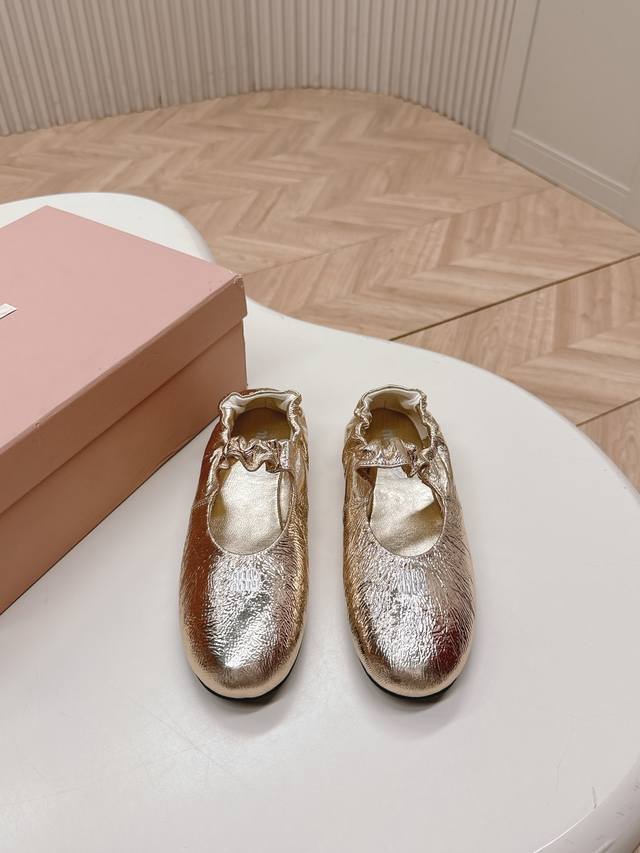 Factory-Direct, Miu Miu New Elastic Ballet Flats Mary Jane Single Shoes. Runway