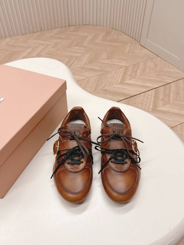 Factory-Made Miu Miu 25Ss Miu Miu Spring/Summer New Arrival Round-Toe Loafers. L