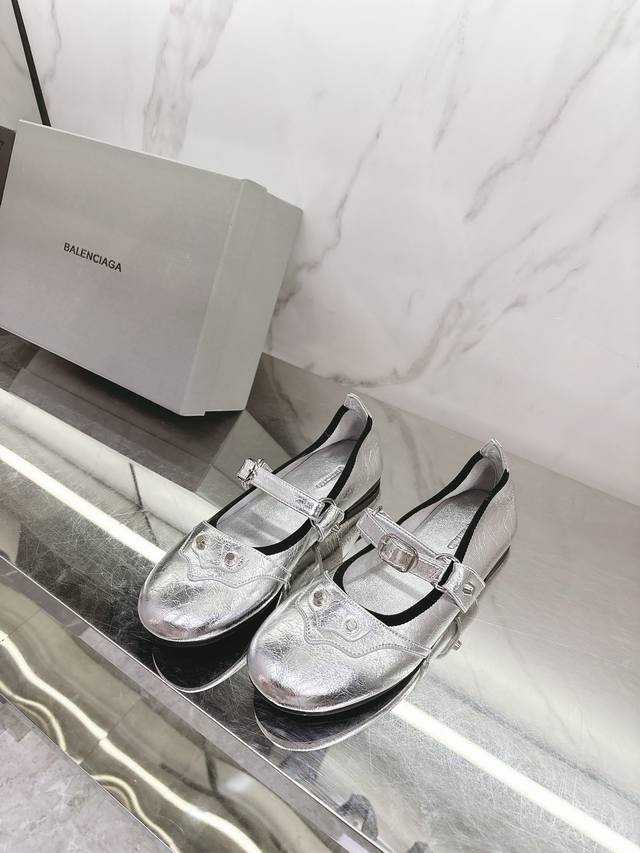 Balenciag*2025 Spring/Summer New Arrival Mary Jane Leather Shoes What Sandals Sh