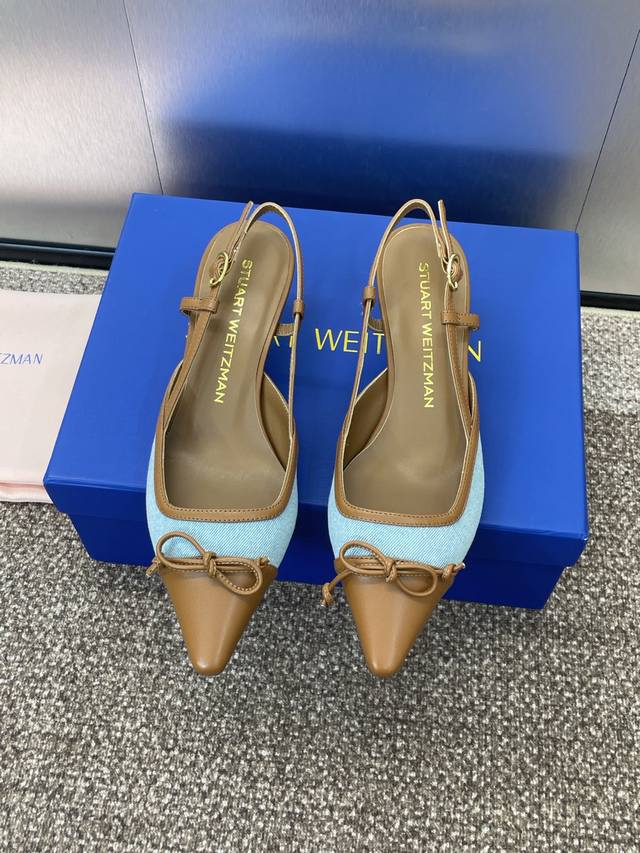 Factory Price Stuart Weitzman 2025 Spring/Summer New Arrival Sling Back Square T