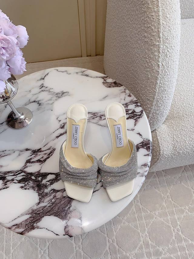 Factory Price Jimm* Cho*New Arrival Ultra-Shimmering Crystal High-Heel Sandals Z