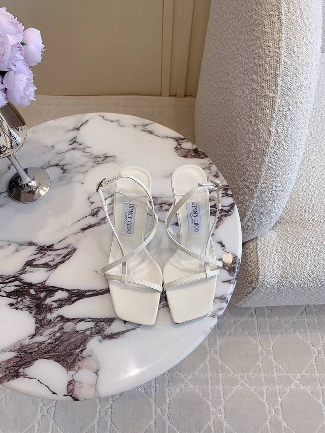 Factory Price Jimmy Cho* New High-Heel Sandals Simple One-Strap Design, Classic