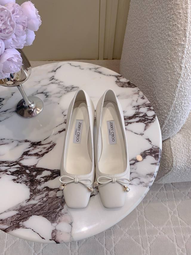 Factory Price Jimmy Cho*New Butterfly Bow Chunky Heel Pumps Ultra-Soft And Comfo