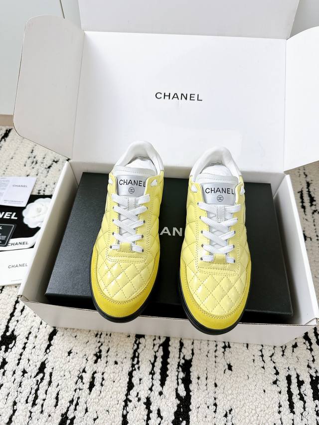Authentic Factory Direct Little Chanel 24 Diamond Quilted Lambskin Sneakers, Dia
